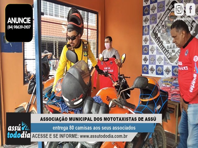 Associao Municipal dos Mototaxistas de Ass entrega 80 camisas aos seus associados 