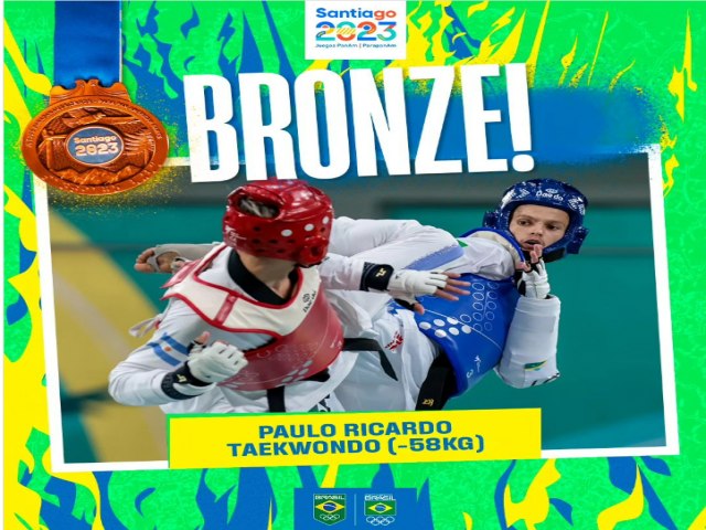 Assuense Paulo Ricardo Melo conquista medalha de bronze no taekwondo do Pan de Santiago 2023 