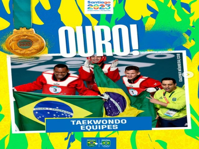 Taekwondo: Depois do bronze no individual Paulo Ricardo conquista medalha de ouro com Edival Marques e Maicon Siqueira nos Jogos Pan-Americanos 2023 