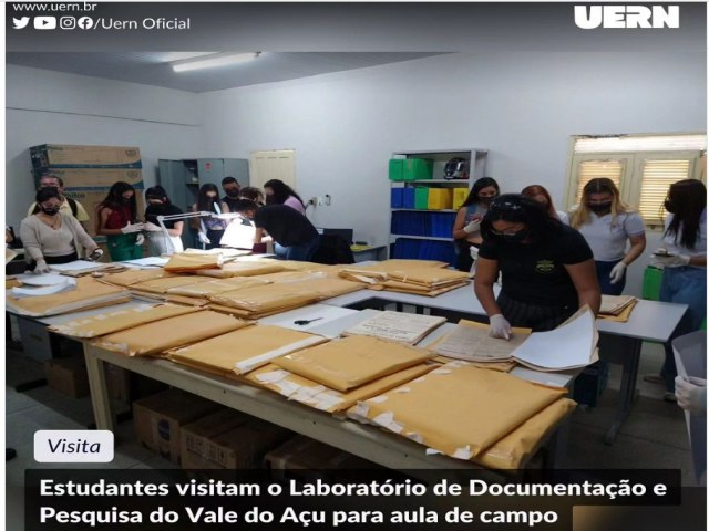 Estudantes visitam Laboratrio de Documentao e Pesquisa do Vale do Au no Campus Avanado Prefeito Walter de S Leito 