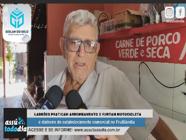 Ladres praticam arrombamento e furtam motocicleta e dinheiro de estabelecimento comercial no Frutilndia 