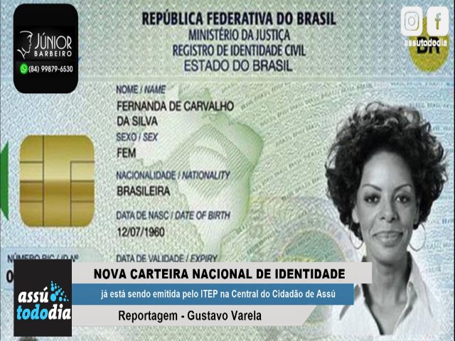 Nova carteira de identidade j est sendo emitida pelo ITEP na Central do Cidado de Ass 