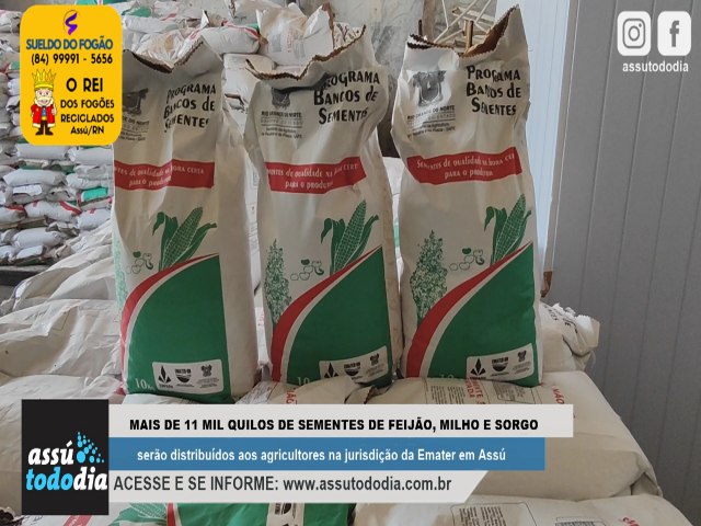 Mais de 11 mil quilos de feijo, milho e sorgo sero distribudos para agricultores familiares em Ass 