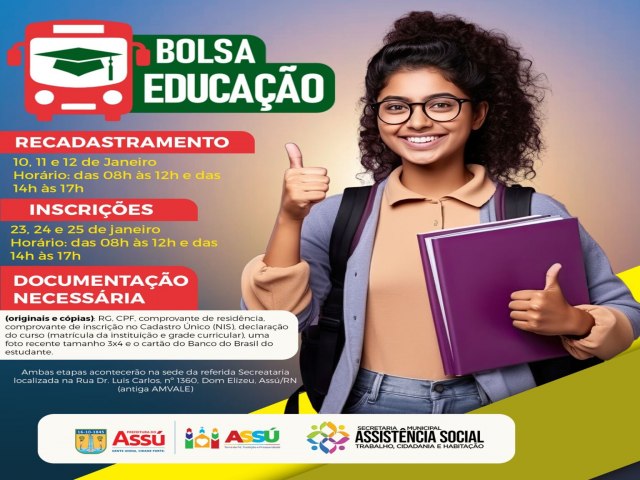 Recadastramento para beneficirios do programa Bolsa Educao comea na prxima quarta (10)