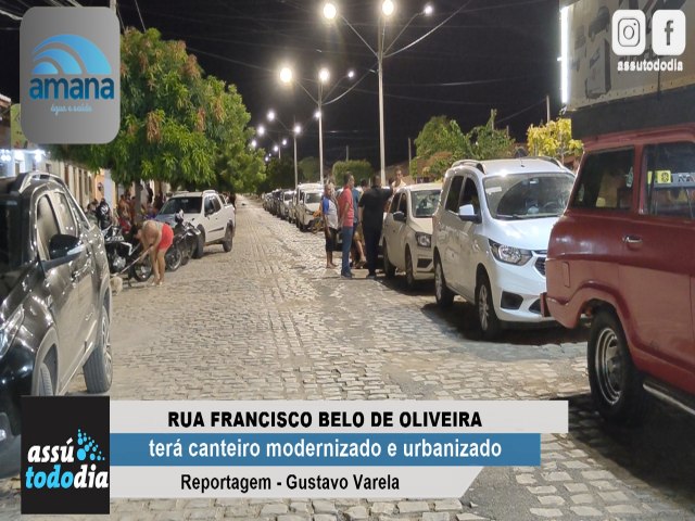 Rua Franciso Belo de Oliveira ter canteiro urbanizado e modernizado 