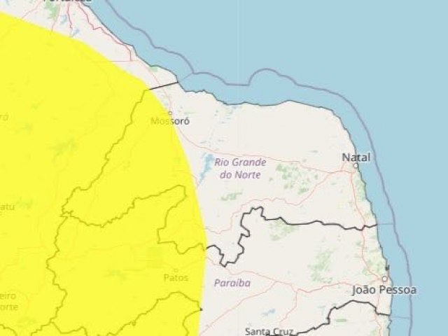 Inmet emite alerta de baixa umidade para as regies Oeste e Central do RN