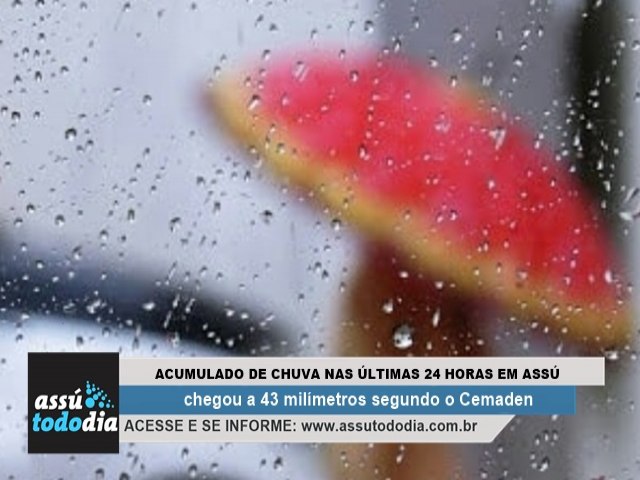 Acumulado de chuva nas ltimas 24 horas em Ass chegou a 43 milmetros segundo o Cemaden 