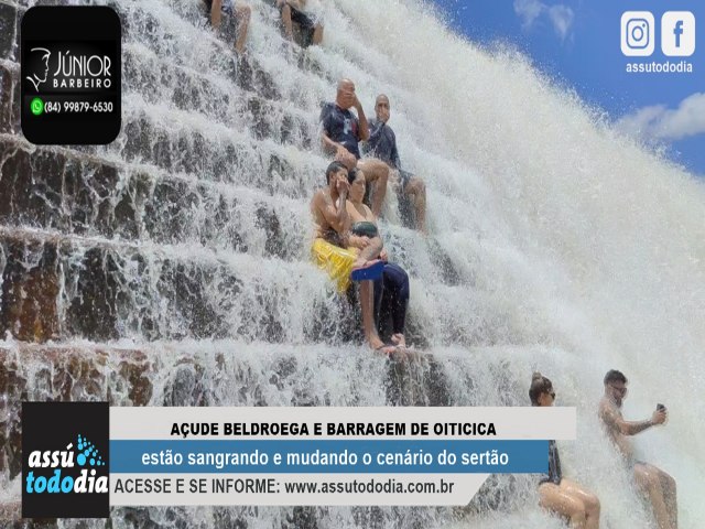 Aude Beldroega e Barragem de Oiticica esto sangrando e mudando o cenrio do serto 