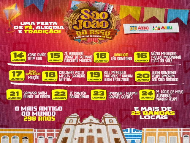 Luan Santana, Bell Marques, Leo Santana, Xand, Nattan e Wesley: confira a programao completa do So Joo de Ass 2024