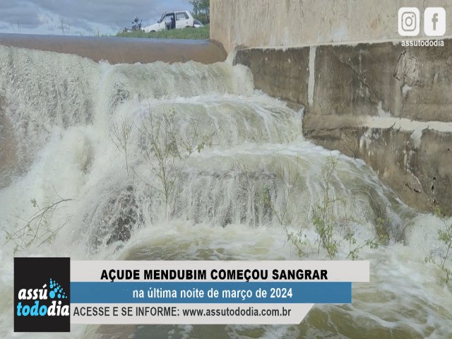 Lmina de sangria do Mendubim ultrapassou os 20 centmetros na manh desta segunda-feira, 1 de abril 