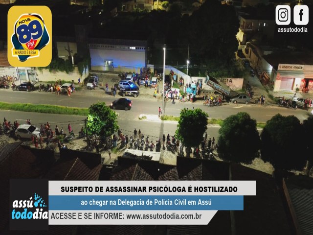 Suspeito de assassinar psicloga  hostilizado na chegada a Delegacia de Polcia Civil em Ass