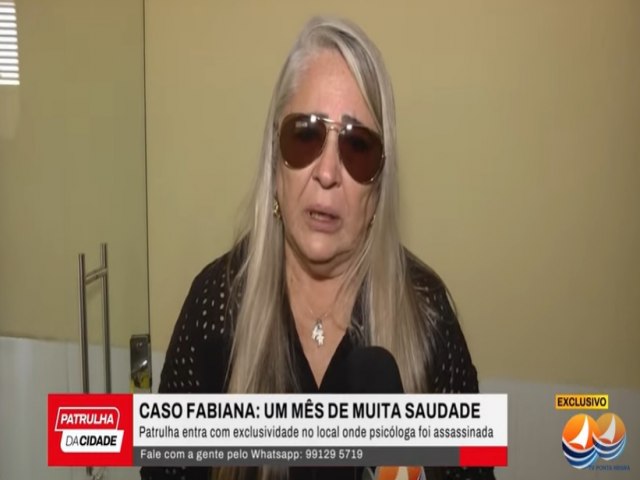 Caso Fabiana: Me da psicloga retorna pela primeira vez ao local do crime 30 dias aps o assassinato que chocou Ass