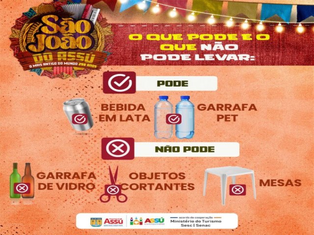 So Joo do Ass 2024: Confira os Itens Permitidos e Proibidos para a Festa