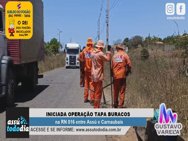 Iniciada Operao Tapa Buracos na RN 016 entre Ass e Carnaubais