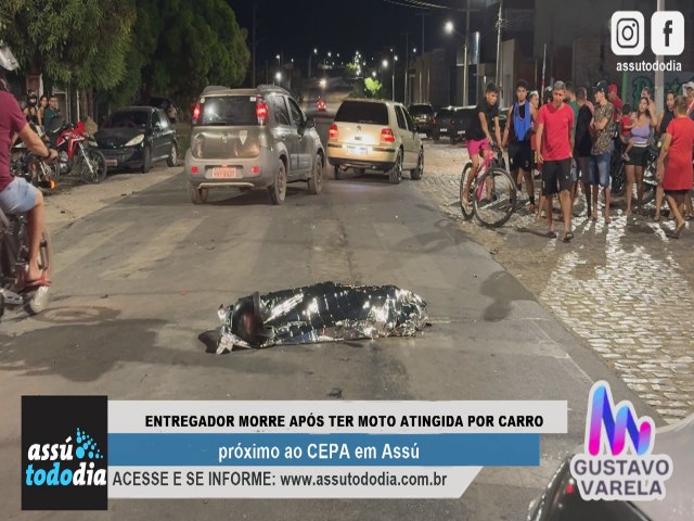 Entregador morre aps ter moto atingida por carro prximo ao CEPA em Ass