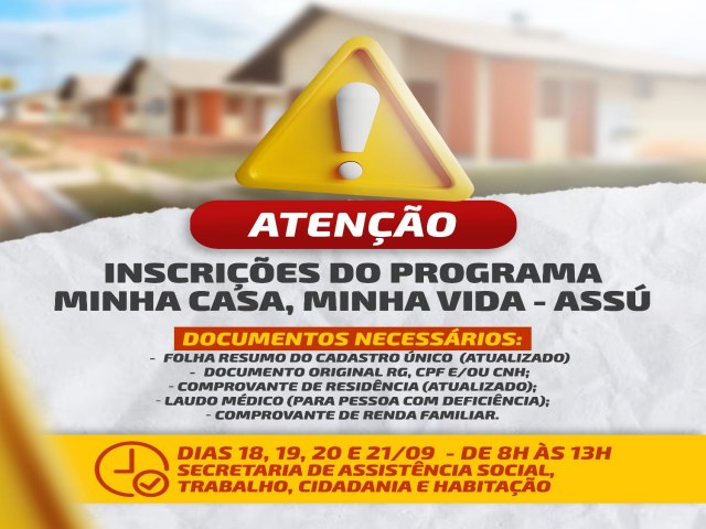 Habitao: Inscries para o Programa Minha Casa, Minha Vida em Ass comeam dia 18 de setembro