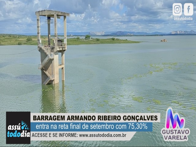 Barragem Armando Ribeiro Gonalves entra na reta final de setembro com 75,30%