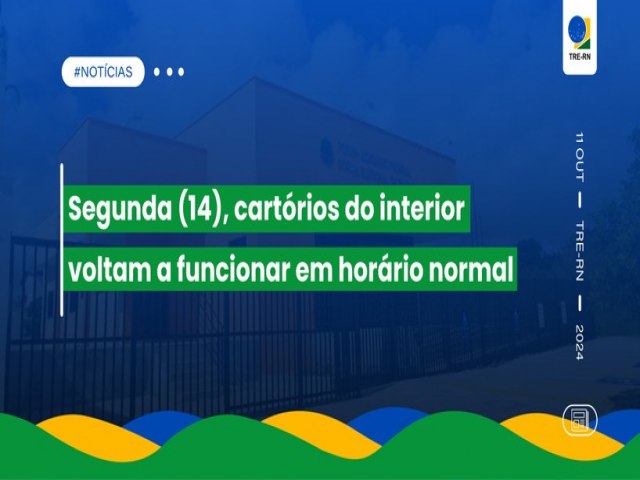 Cartrios eleitorais do interior voltam a funcionar em horrio normal