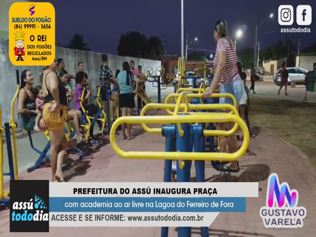 Prefeitura do Ass inaugura praa com academia ao ar livre na Lagoa do Ferreiro de Fora