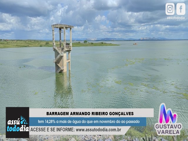 Barragem Armando Ribeiro Gonalves tem 14,28% a mais de gua do que em novembro do ao passado