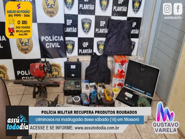 Polcia Militar recupera produtos roubados por criminosos na madrugada desse sbado (16) em Mossor