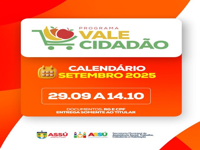 Prefeitura do Ass� divulga calend�rio do Vale Cidad�o referente ao m�s de setembro