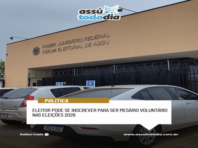 Eleitor pode se inscrever para ser mes�rio volunt�rio nas elei��es de 2026