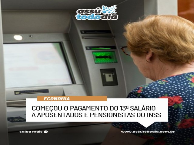 Come�ou o pagamento da segunda parcela do 13� sal�rio a aposentados e pensionistas do INSS