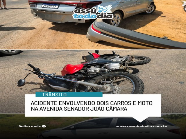 Motociclista fica ferido ap�s acidente envolvendo tr�s ve�culos em Ass�