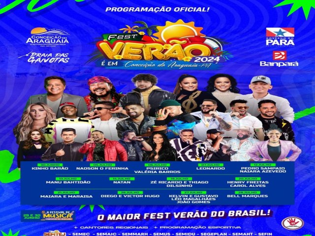 CONCEIO: Confira a programao de shows do FEST VERO 2024