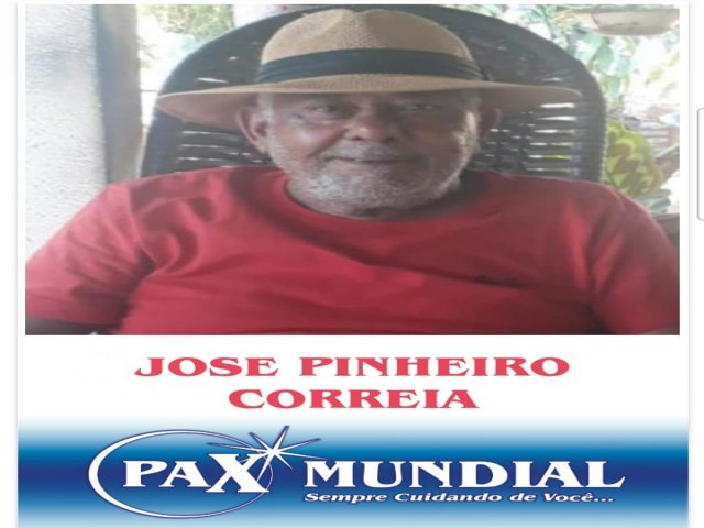 Morreu aos 62 anos de idade, Senhor Jose Pinheiro Correia em Itapuranga.