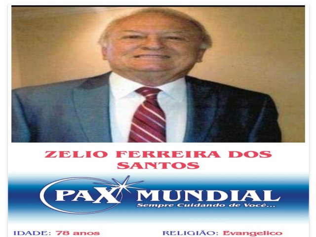 MORREU AOS 78 ANOS  SENHOR  ZELIO FERREIRA  DOS EM ITAPURANGA 