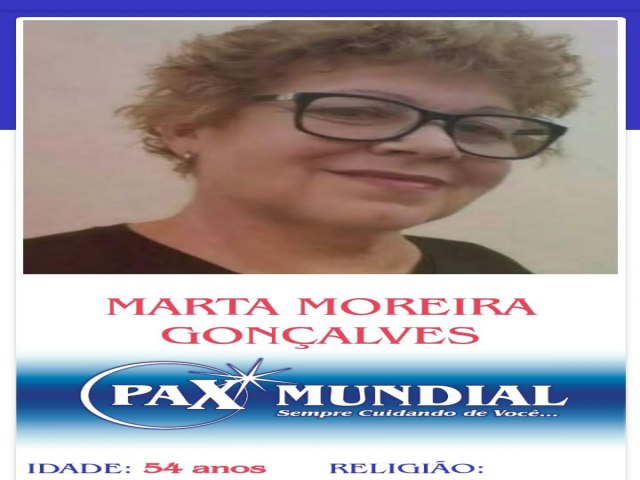 MORREU AOS  54 ANOS MARTA MOREIRA GONCALVES 