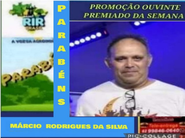 MARCIO RODRIGUES DA SILVA O GANHADOR DA PROMOCAO OUVINTE PREMIADO DA SEMANA  DA RADIO RIR BRASIL E RONAN LANCHE 