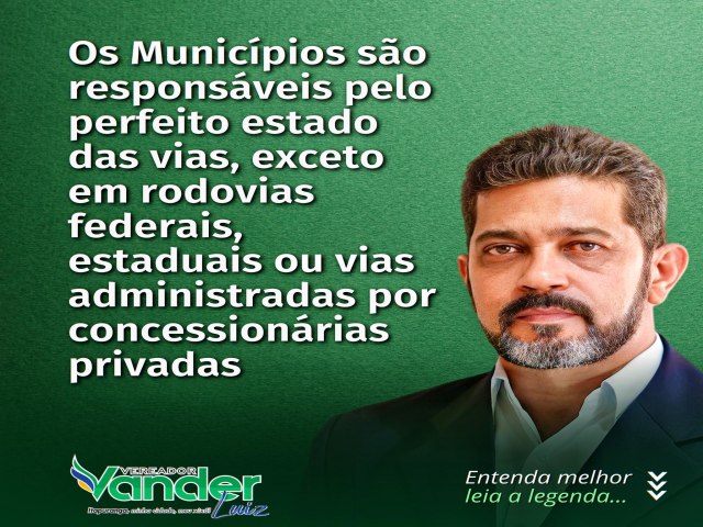 Vereador Vander Luiz,  Cobra do Prefeito de Itapuranga providencias urgentes no servios de tapa buracos das ruas de Itapuranga  