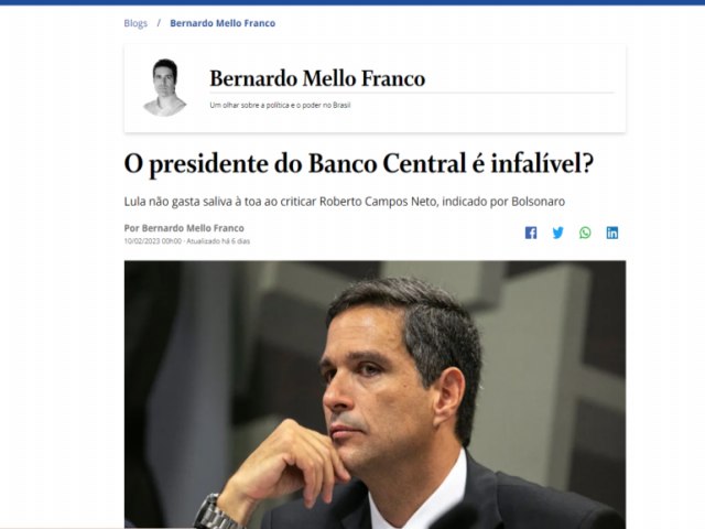 Articulista do Globo pergunta: 