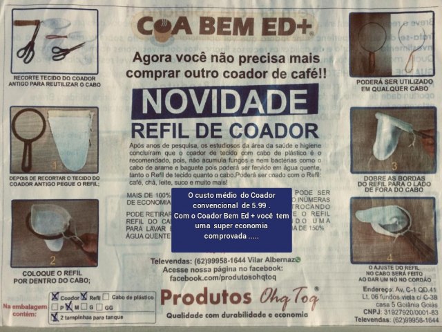 A RDIO RIR BRASIL EM PARCERIA  COM A COA BEM ED+  PROMOVE  O SORTEIO  DA PROMOO OUVINTE PREMIADO DO MS  NO DIA 31 DE MARO  QUANDO  SERA  SORTEADO  5  OUVINTE  COM 1 KIT   COM  REFIL  DE COADOR  DE CAF,