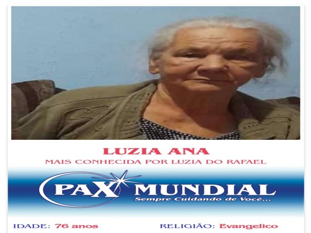 Morreu  aos 76 anos a senhora  Luzia Ana em Itapuranga  Gois 