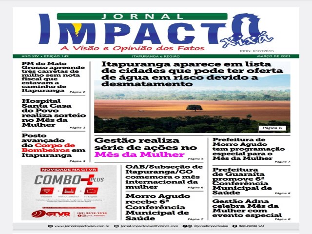 JORNAL IMPACTO XIXA DO MES COM AS NOTICIAS DE ITAPURANGA GOAIS BRASIL  MUNDO