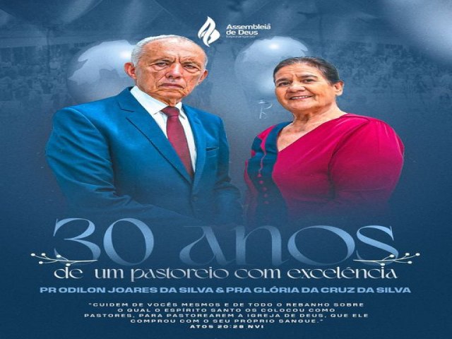 Hoje celebramos os 30 Anos de Pastoreio do nosso querido Pastor Presidente Odilon Joares da Silva, no Campo de Itapuranga. 