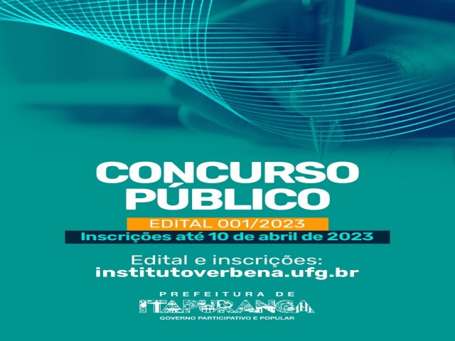 Dia 10 de Abril ultimo dia para  fazer incrioes no concurso da prefeitura de Itapuranga  