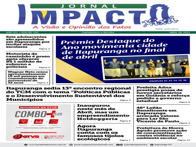 JORNAL IMPACTO XIXA DO MES DE MAIO  NOTICIAS DE ITAPURANGA GOAIS BRASIL  MUNDO