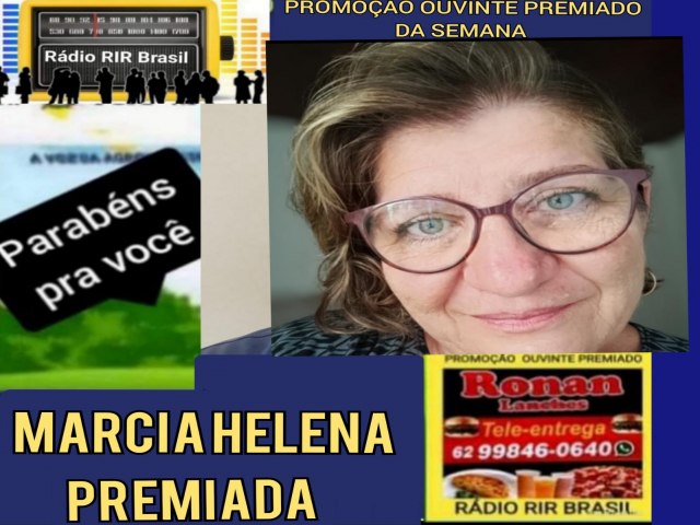 MARCIA HELENA FOI A GANHADORA DA PROMOCAO OUVINTE PREMIADO DA SEMANA NA RADIO RIR BRASIL E RONAN LANCHE DE ITAPURANGA 