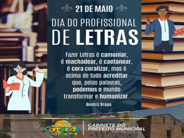 21 de maio  dia do Profissional de Letras