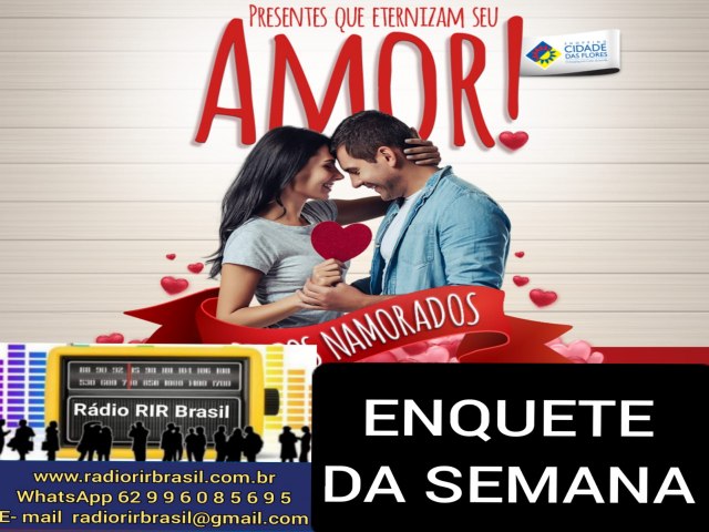 ENQUETE DA SEMANA RADIO RIR BRASIL - JA COMPROU O PRESENTE DO DIA DOS NAMORADOS ??