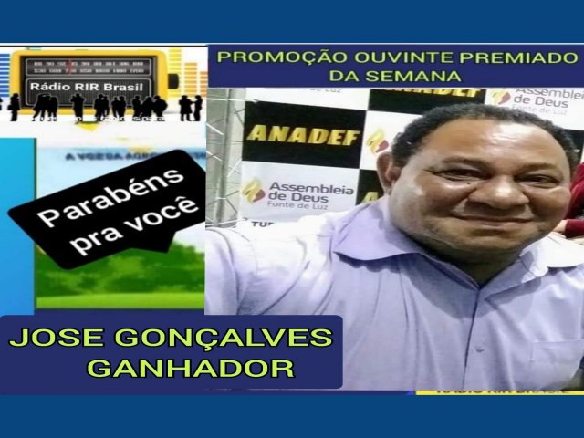 JOSE GONALVES FOI O GANHADOR DA PROMOAO OUVINTES PREMINADOS DA SEMANA NA RADIO RIR BRASIL E RONAN LANCHE EM ITAPURANGA