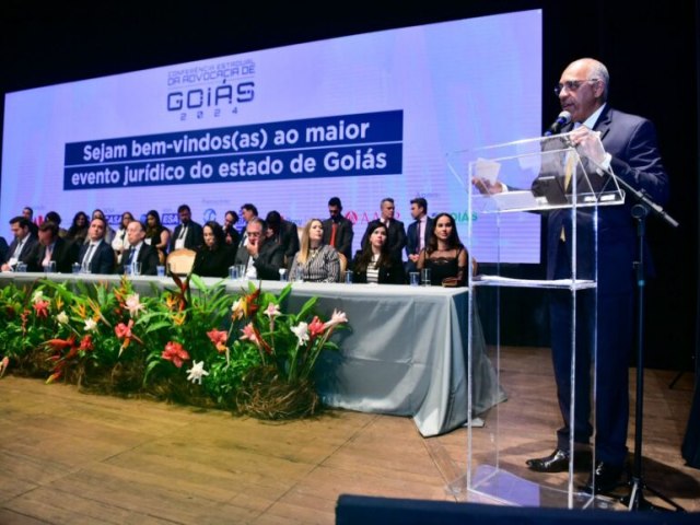 Prefeito Rogrio Cruz participa da abertura da Conferncia Estadual da Advocacia de Gois e destaca parceria entre prefeitura e OAB-GO