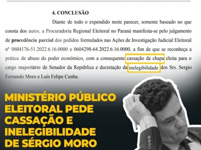 MP Eleitoral do Paran pede a cassao do mandato de Moro