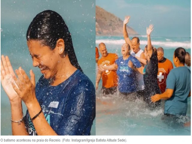 Igreja batiza mais de 1.200 pessoas em praia do Rio de Janeiro