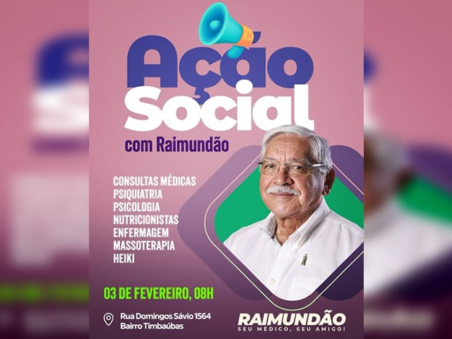 Deputado Davi de Raimundão participa sábado de mais uma ação social em Juazeiro